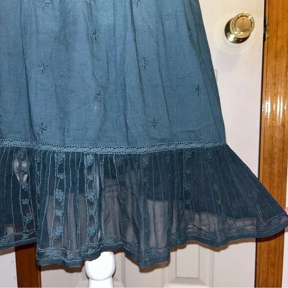 HOLDING HORSES • Anthropologie Ombre Ocean Dipped Lace & Embroidered Dress - Picture 9 of 16